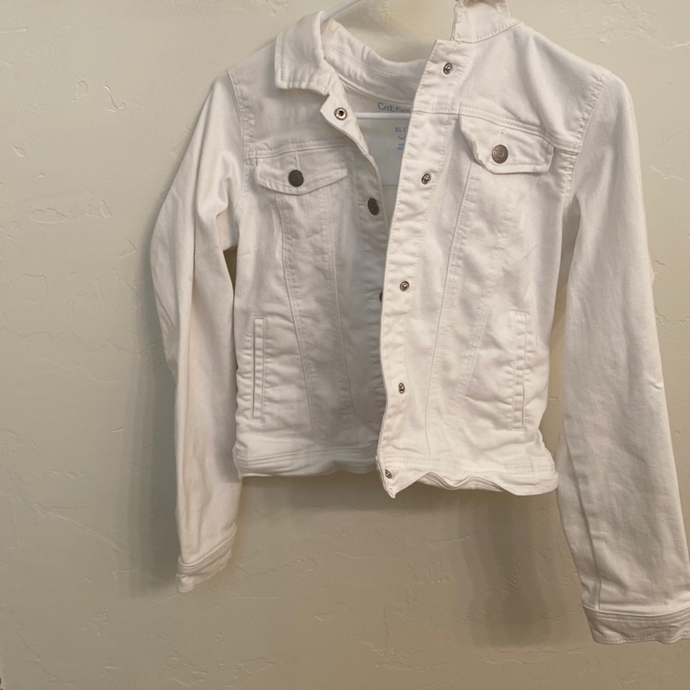 white jean jacket